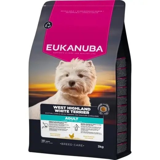 Sausa barība suņiem - Eukanuba Adult West Highland White Terrier Chicken 3 kg