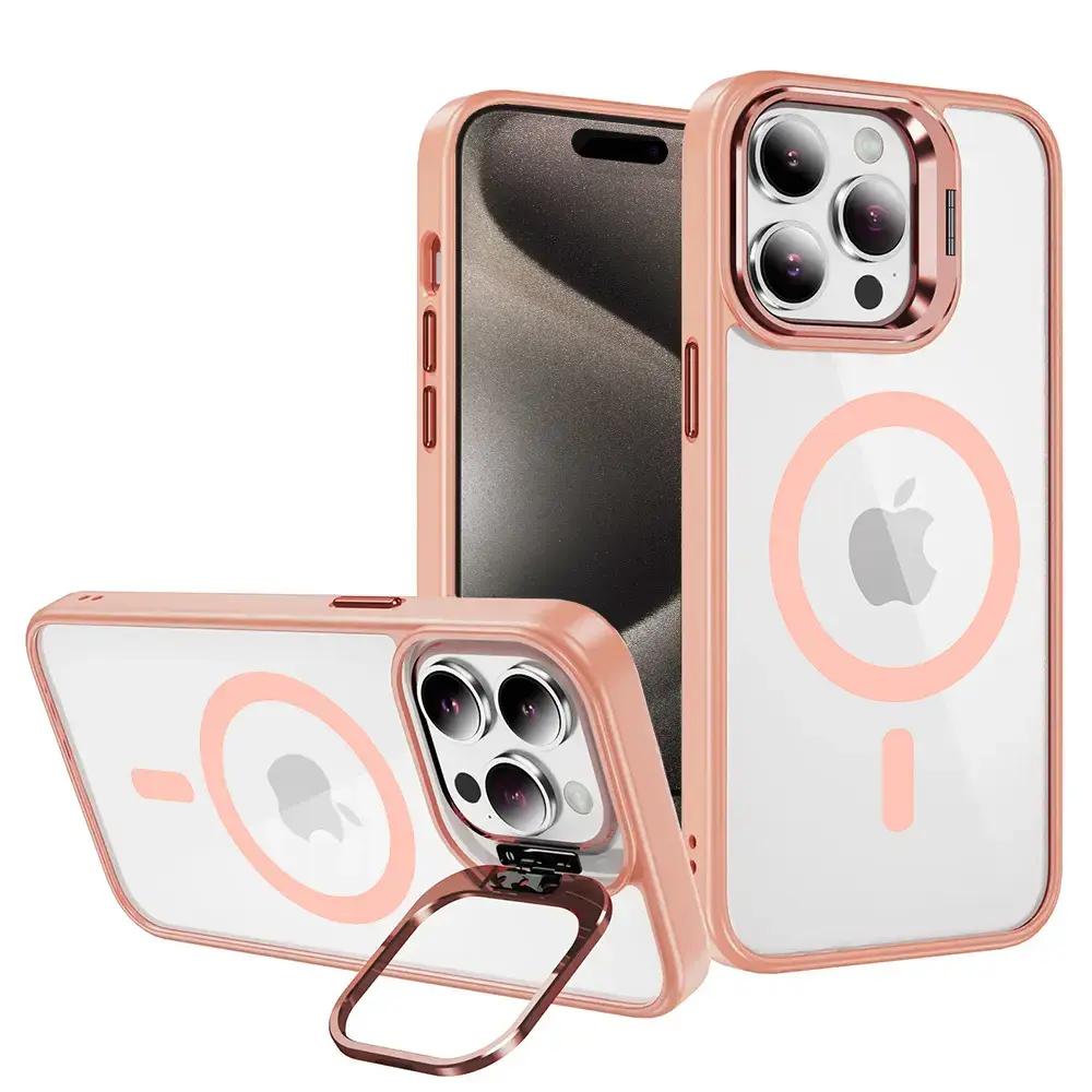 Tel Protect Kickstand Magsafe Case for Iphone 14 light pink