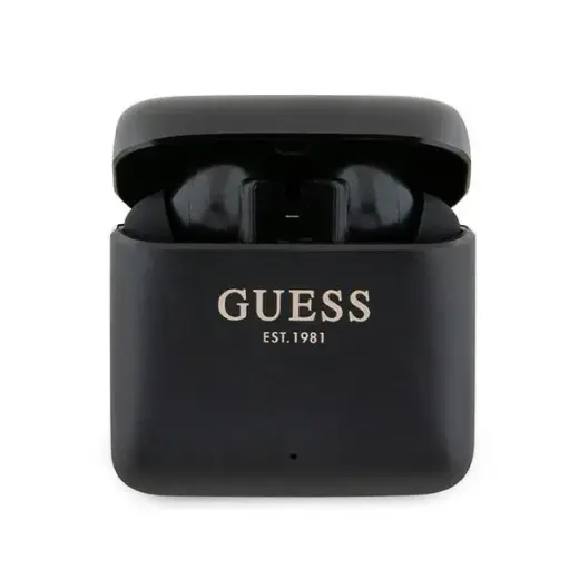 Guess słuchawki Bluetooth GUTWSSU20ALEGK TWS + stacja dokująca czarny|black Printed Logo