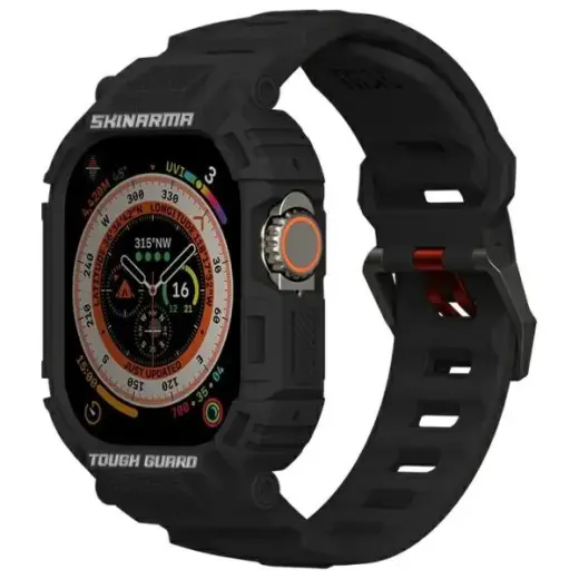 Skinarma Mecha 2in1 viedpulksteņa siksniņa priekš Apple Watch (49 mm) | silikons | melna