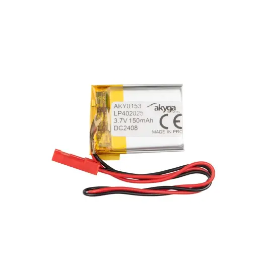 Lithium Polymer Battery Akyga AKY0153 LP402025 Li-Po 3.7V|150mAh PCM JST 2.54 2-Pin Connector 150mm