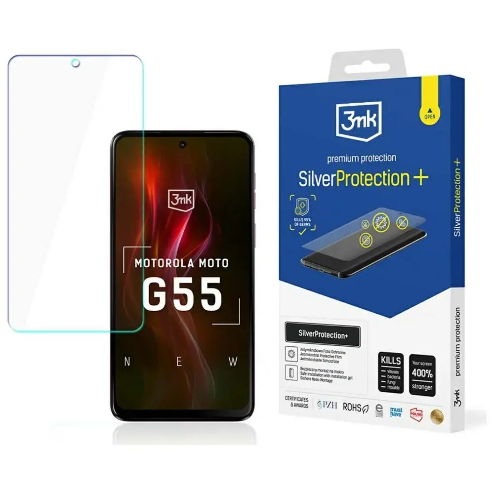 3MK SilverProtect+ Antimicrobial Film Wet Installation for Motorola Moto G55 5G