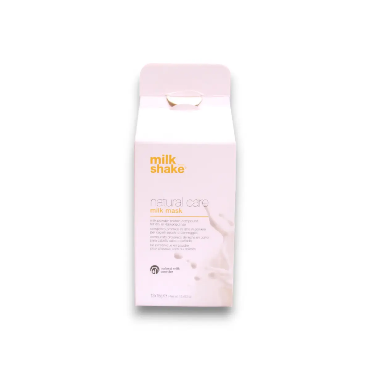 Set, Milk Shake, Natural Care, Powdered Milk, Hair Treatment Powder Mask, For Dry & Damaged Hair, 12 pcs, 15 g