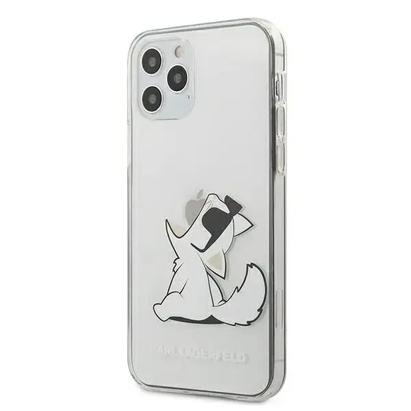 KLHCP12MCFNRC Karl Lagerfeld PC|TPU Choupette Eat Cover for iPhone 12|12 Pro 6.1 Transparent