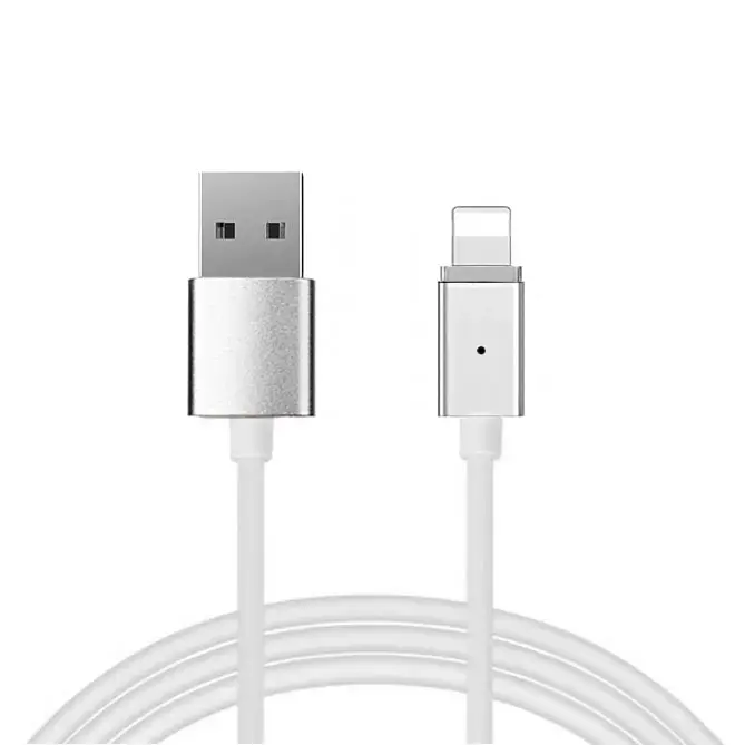 Magnetic Type 1 data transfer and charging cable | USB-A to Lightning | 10W | 1m | silver