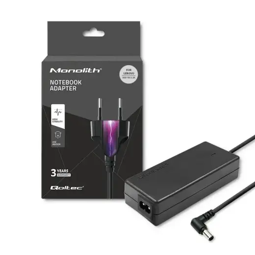 Qoltec Power adapter for laptop Lenovo | 90W | 19V | 4.9A | 5.5*2.5 | +power cable