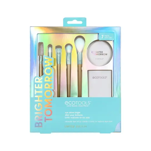 Brighter Tomorrow Set EcoTools: EcoTools, Pointed, Concealer Brush + EcoTools, Large, Eyeshadow Brush + EcoTools, Diffuse, Eyeshadow Brush + EcoTools, Precision, Highlighter Brush + EcoTools, Spoolie, Eyebrow Brush + Compact Mirror, Single-Sided + EcoTools, Brush Cannister
