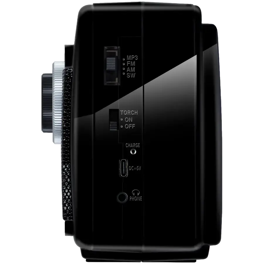 Speaker SVEN SRP-155, black (3W, Bluetooth, FM/AM/SW, USB, microSD, flashlight, battery)