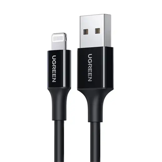 Ugreen US155 80822 datu pārraides un uzlādes vads | USB-A uz Lightning | 12W | 1m | melns