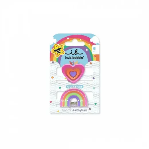 Clipstar Glow Happy Heart - Hair Clip 2pcs