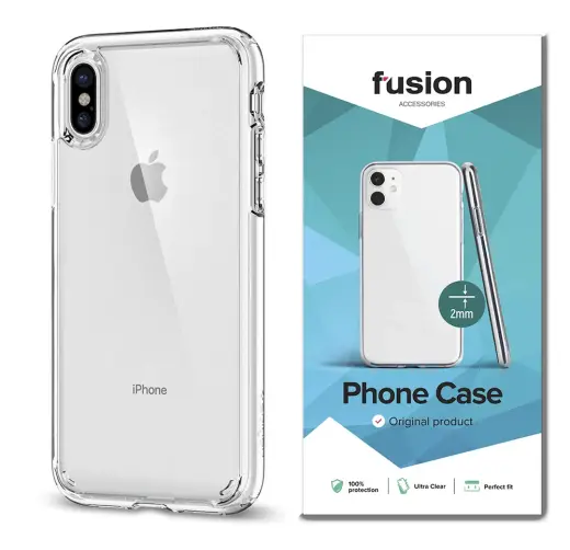 Fusion Ultra Clear Series 2 mm Silikona Aizsargapvalks Apple iPhone X | XS Caurspīdīgs (EU Blister)