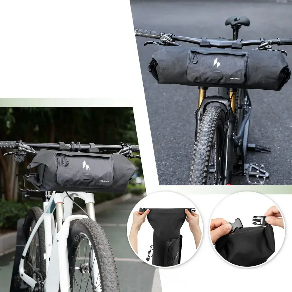 Torba rowerowa Rockbros AS-154 na kierownicę wodoodporna 8 l - czarna