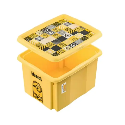 Kaste ar vāku 15L Karolina “Minions Mosaic” 38x29,5x20,5cm dzeltena
