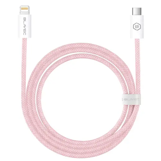 Blavec Candy data transfer and charging cable | USB-C to Lightning | 20W | 1m | pink