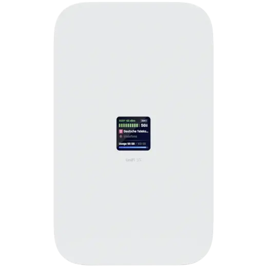 Ubiquiti UniFi U5G-Max high-performance 5G (3.4 Gbps) modem for any Unifi deployment. Instantly adopt through any UniFi PoE port, it delivers automatic setup, dual SIM/eSIM, and seamless failover