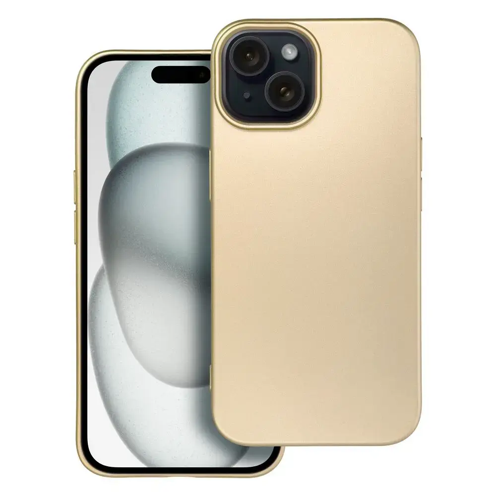 METALLIC maciņš telefonam iPhone 15 zelta krāsā