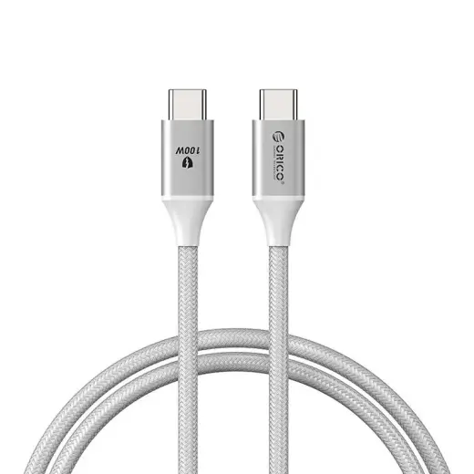 Orico CDX-100CC datu pārraides un uzlādes vads | USB-C uz USB-C | 100W | 1m | balts