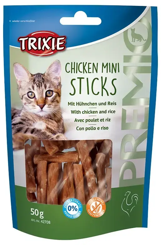 Gardumi kaķiem : Trixie Premio Mini Stick 50g.