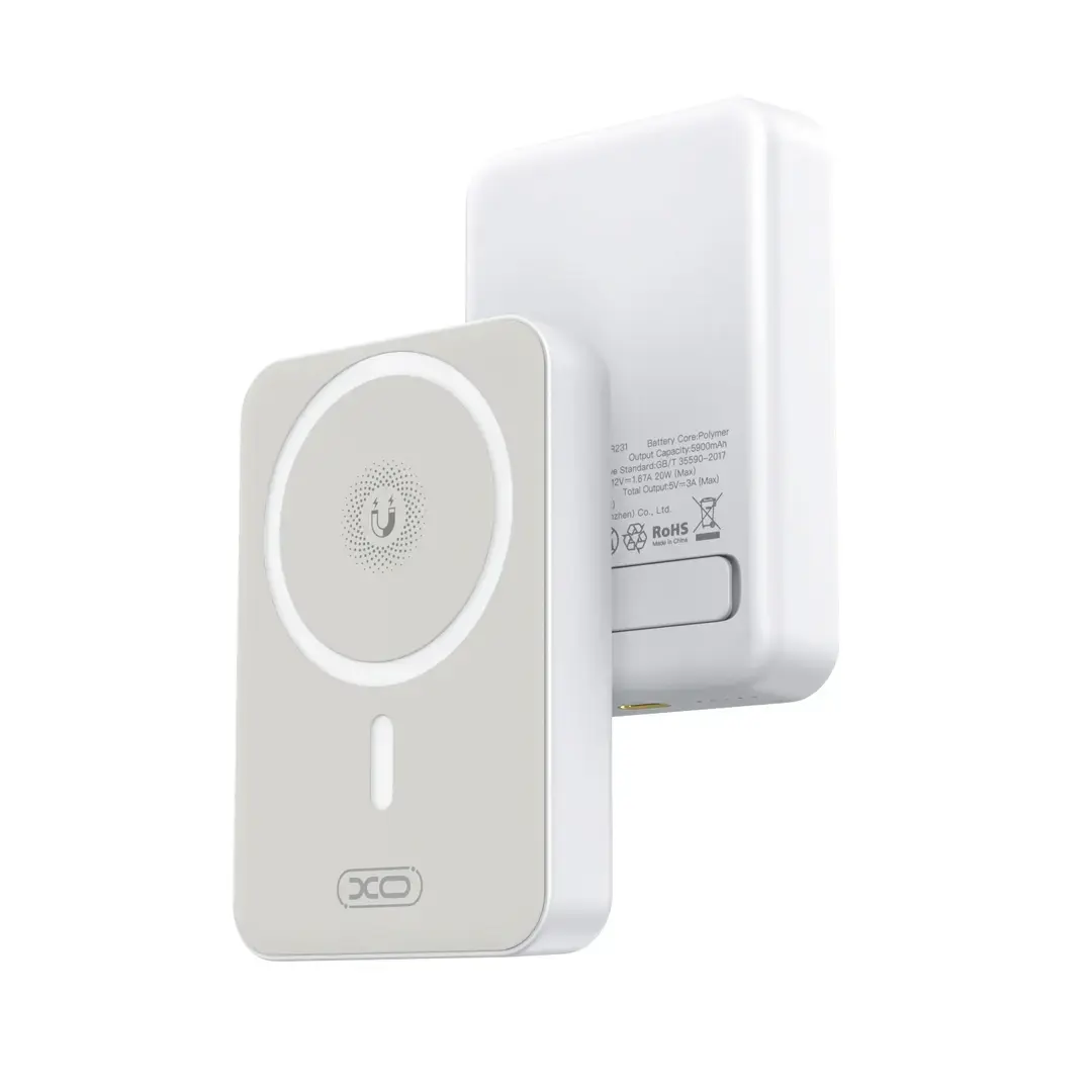 XO PR231 ārējais akumulators (powerbank) | 10 000 mAh | 20W | MagSafe | balts