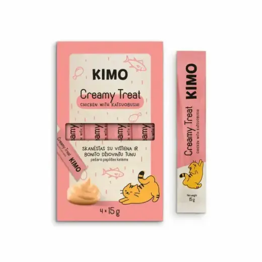 KIMO Cat Creamy Treat — Creamy Cat Treat with Chicken and Katsuobushi Tuna, 60 g