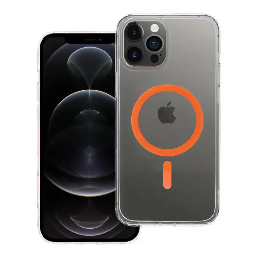 Drop Glue Colorful Ring telefono dėklas su stovu ir MagSafe palaikymu iPhone 12 Pro Max oranžinis