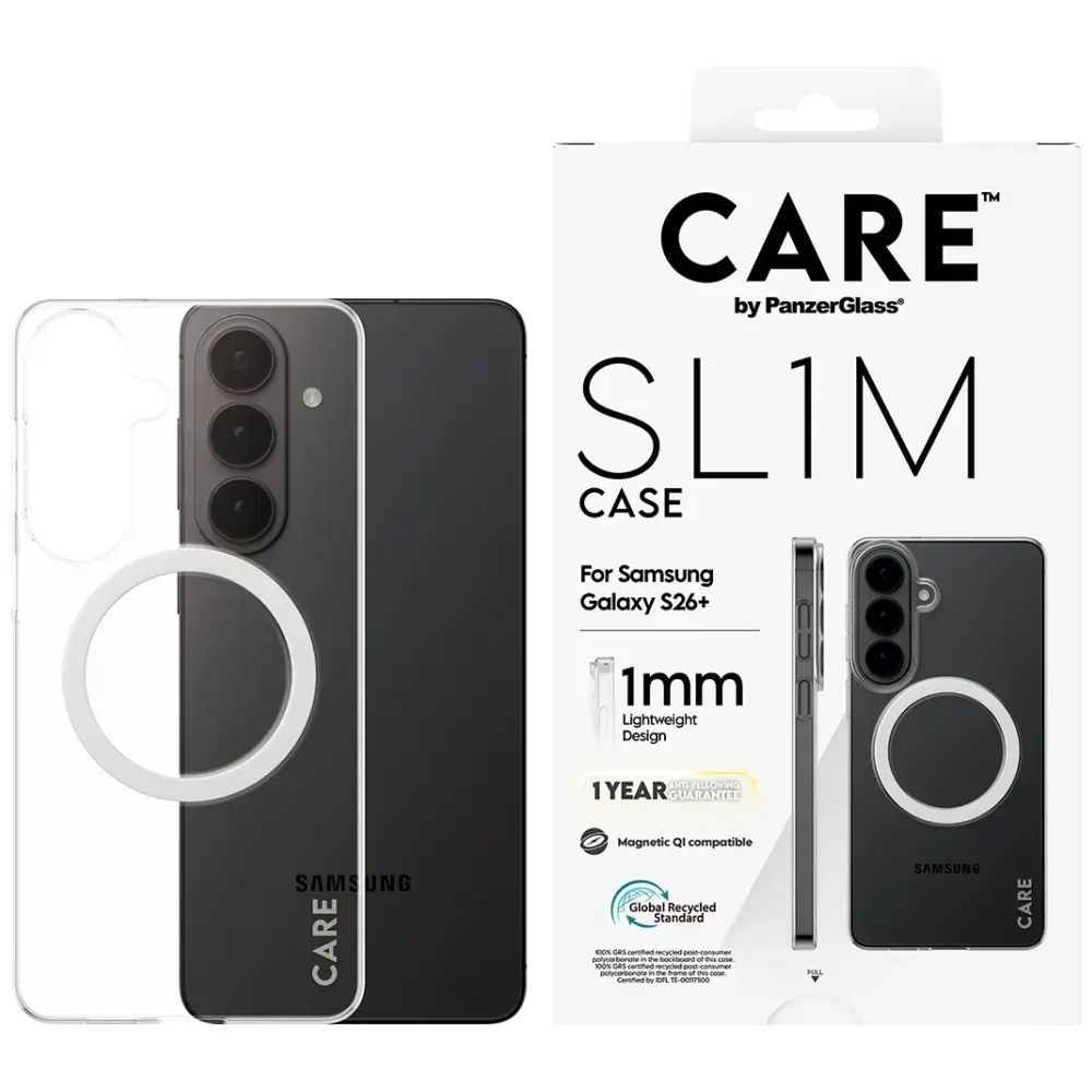 CARE by PanzerGlass SL1M maciņš telefonam Samsung Galaxy S26+ (S947) caurspīdīgs