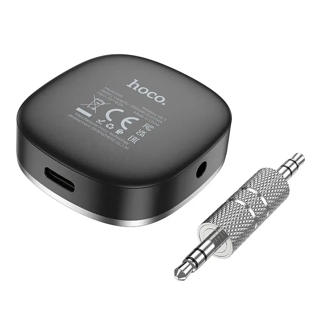 Adapter AUX bluetooth Jack 3,5 mm Hoco with display E80 black