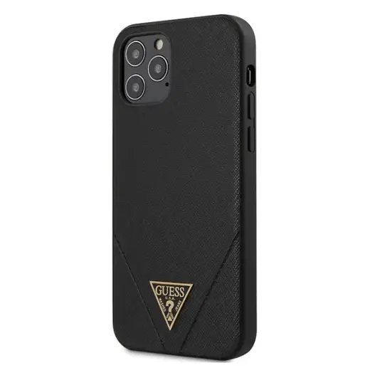 Guess GUHCP12MVSATMLBK Saffiano V Stitch Cover For Apple iPhone 12 | 12 Pro Black