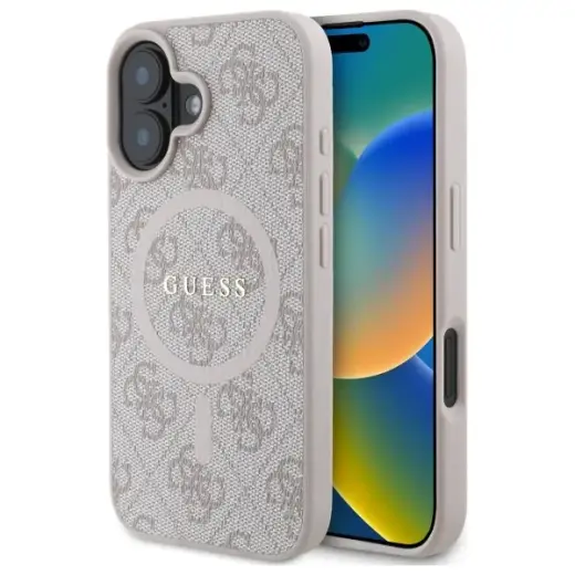 Guess GUHMP16SG4GFRP iPhone 16 6.1" różowy|pink hardcase 4G Ring Classic Logo MagSafe