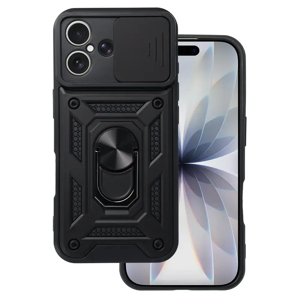 Slide Camera Armor maciņš telefonam iPhone 17 melns