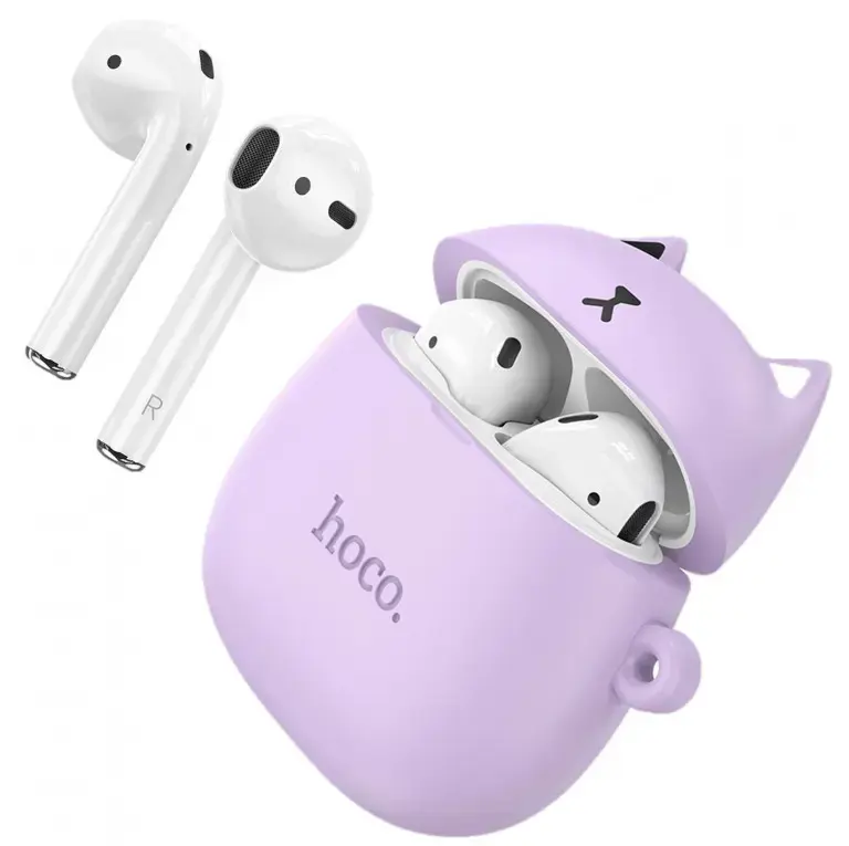 Hoco EW45 Bluetooth 5.3 austiņas ar mikrofonu violetas