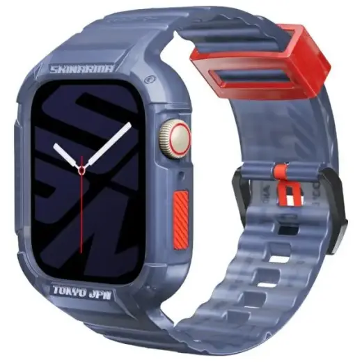 Skinarma Saido viedpulksteņa siksniņa priekš Apple Watch (44/45 mm) | silikons | tumši zila