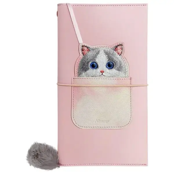 Nimmy Zestaw 2w1 notatnik + długopis      różowy|pink Big Eyed Pet 2.0 Cat