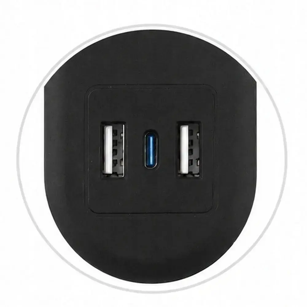 Extension cord 4 sockets + 2 x USB A + USB C Art FU810 1,5 m black