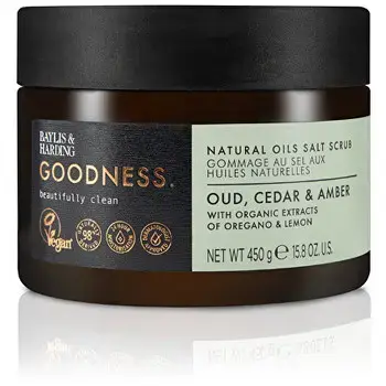 Baylis & Harding Natural Oils Salt Scrub ( Oud, Cedrové dřevo & Ambra ) - Tělový peeling 450.0g