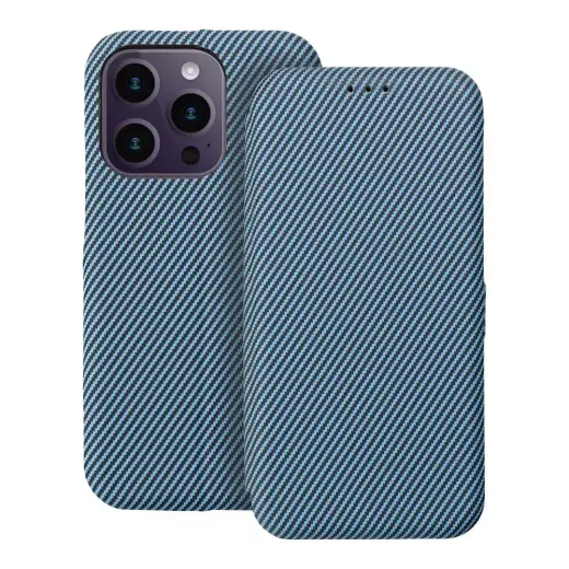 FOLIO Side Magnet knyginio tipo telefono dėklas iPhone 14 Pro mėlynas