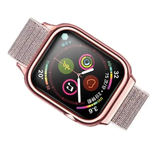 USAMS viedpulksteņa siksniņa priekš Apple Watch 4/5/6/7/SE (44/45 mm) | neilons | rozā
