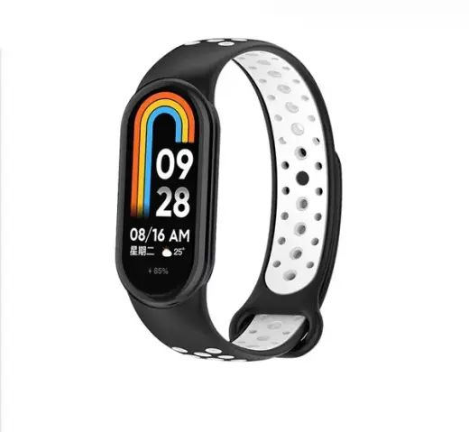 Beline viedpulksteņa siksniņa priekš Xiaomi Mi Band 8 | melna/balta