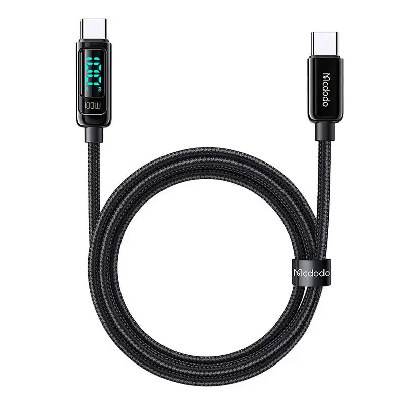 Mcdodo CA-8820 data transfer and charging cable | USB-C to USB-C | 100W | with LED display | 1.2m | black