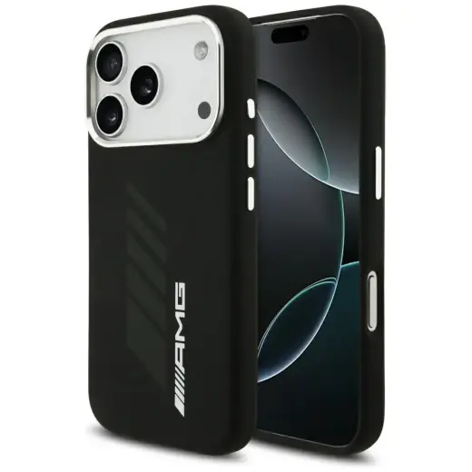 AMG Silicone Oversize Rhombs MagSafe Case for iPhone 17 Pro Black