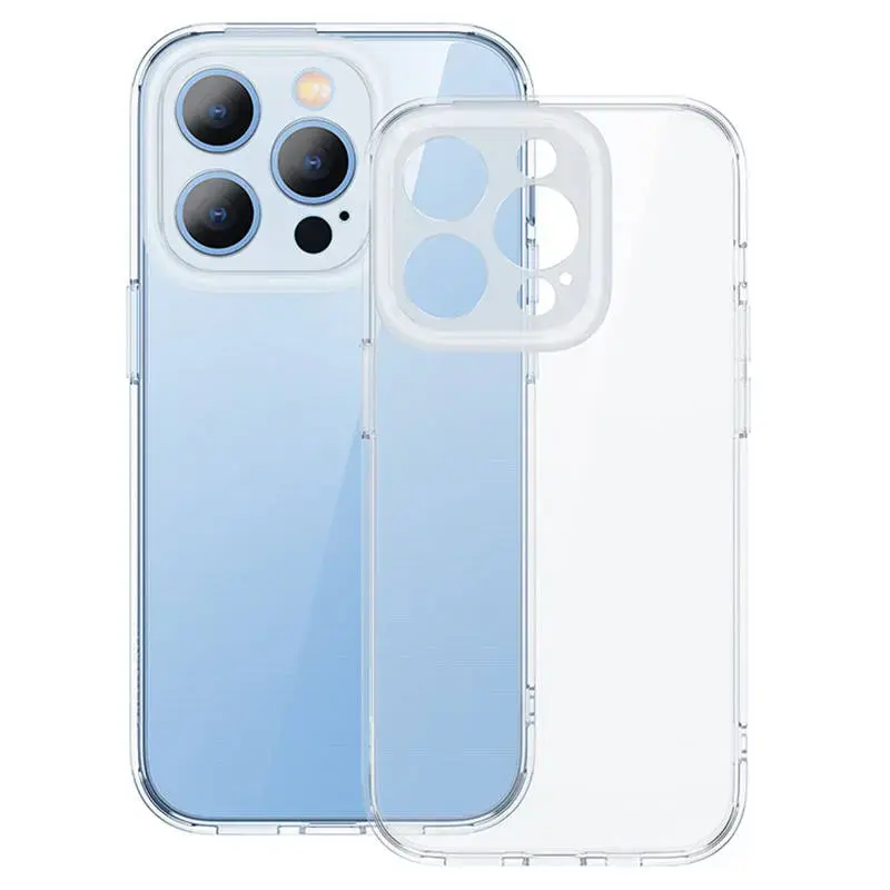 Baseus Illusion Transparent Case, lens frames, tempered glass set for iPhone 14 Pro Max + cleaning kit