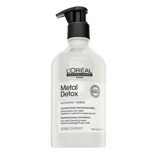 L´Oréal Professionnel Série Expert Metal Detox Professional Šampūns pret metālu attīrošs krēms šampūns krāsotu matu spīdumam un aizsardzībai 500 ml