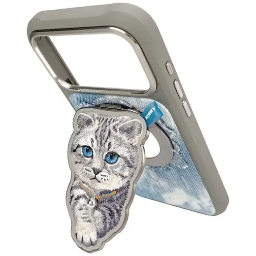 NIMMY magnetic hanger DENIM FASHION BRITISH SHORTHAIR CAT grey