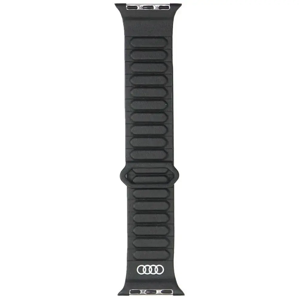Audi Logo Synthetic Leather Magnetic Ring Strap for Apple Watch 40|41|42 mm - Black