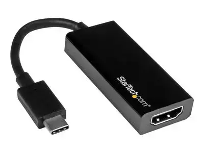 StarTech.com USB-C to HDMI Video Adapter Converter - 4K 30Hz - Thunderbolt 3 Compatible - USB 3.1 Type-C to HDMI Monitor Travel Dongle Black (CDP2HD) - external video adapter - black
