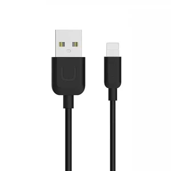 Usams U-TURN datu pārraides un uzlādes vads | USB-A uz Lightning | 1m | melns