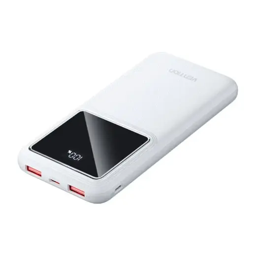 Vention FHKW0 ārējais akumulators (powerbank) | 10000 mAh | 22.5W | Micro USB, USB-C, USB-A | balts