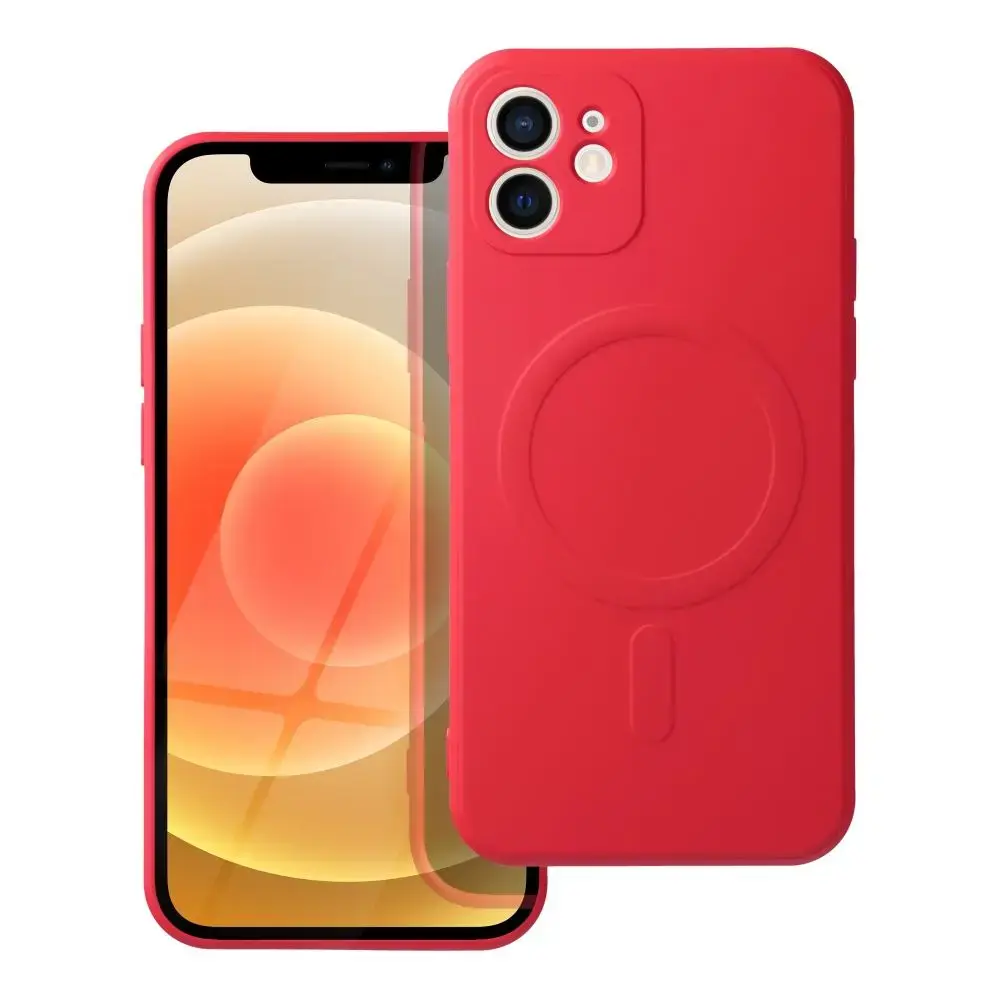 Silicone Mag Cover maciņš ar MagSafe atbalstu telefonam iPhone 12 Mini sarkans