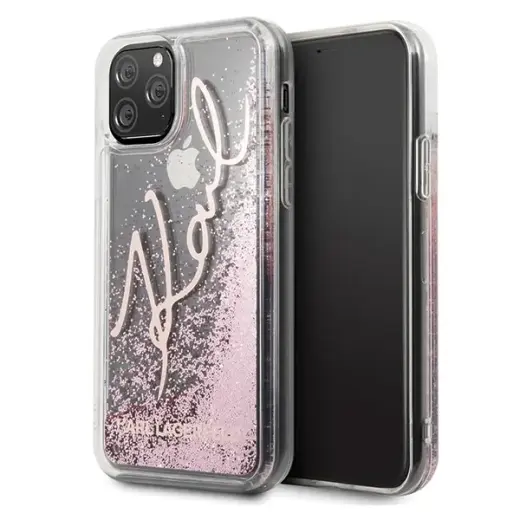 Karl Lagerfeld KLHCN65TRKSRG iPhone 11 Pro Max różowo-złoty|rose gold Glitter Signature