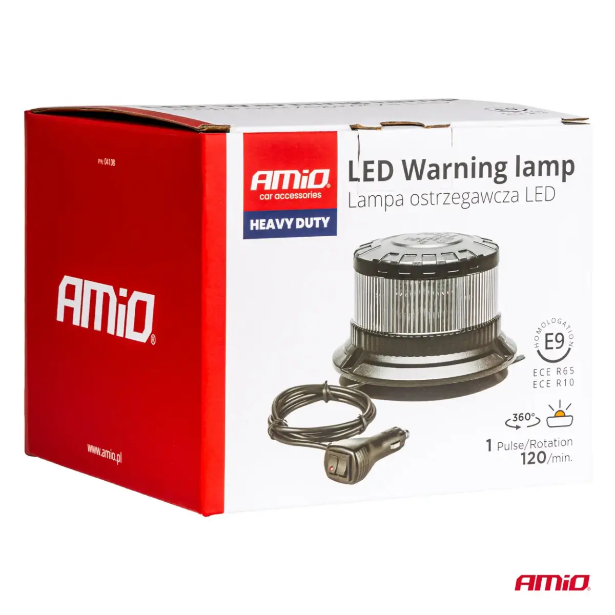 LED Warning Lamp heavy duty W28M 12V 24V AMIO-04108